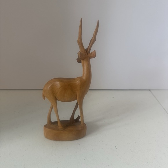 Vintage Gazelle African Kenya Wooden Hand Carved Art Sculpture - Picture 3 of 5